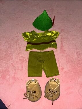 Build A Bear Peter Pan Costume Set with Hat and Shoes💚